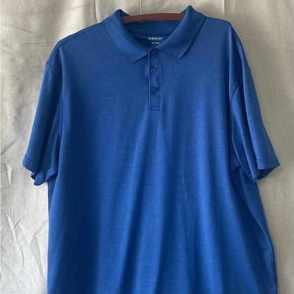 Haggar Blue Polo Shirt Classic Style - Picture 3 of 6